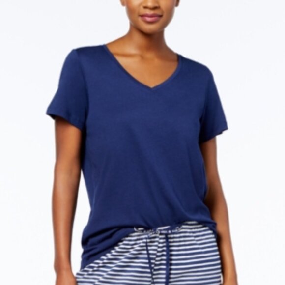 Hue Sleepwear Women S V-Neck Short Sleeve Solid Sleep Tee  Medieval  Small - Picture 1 of 1